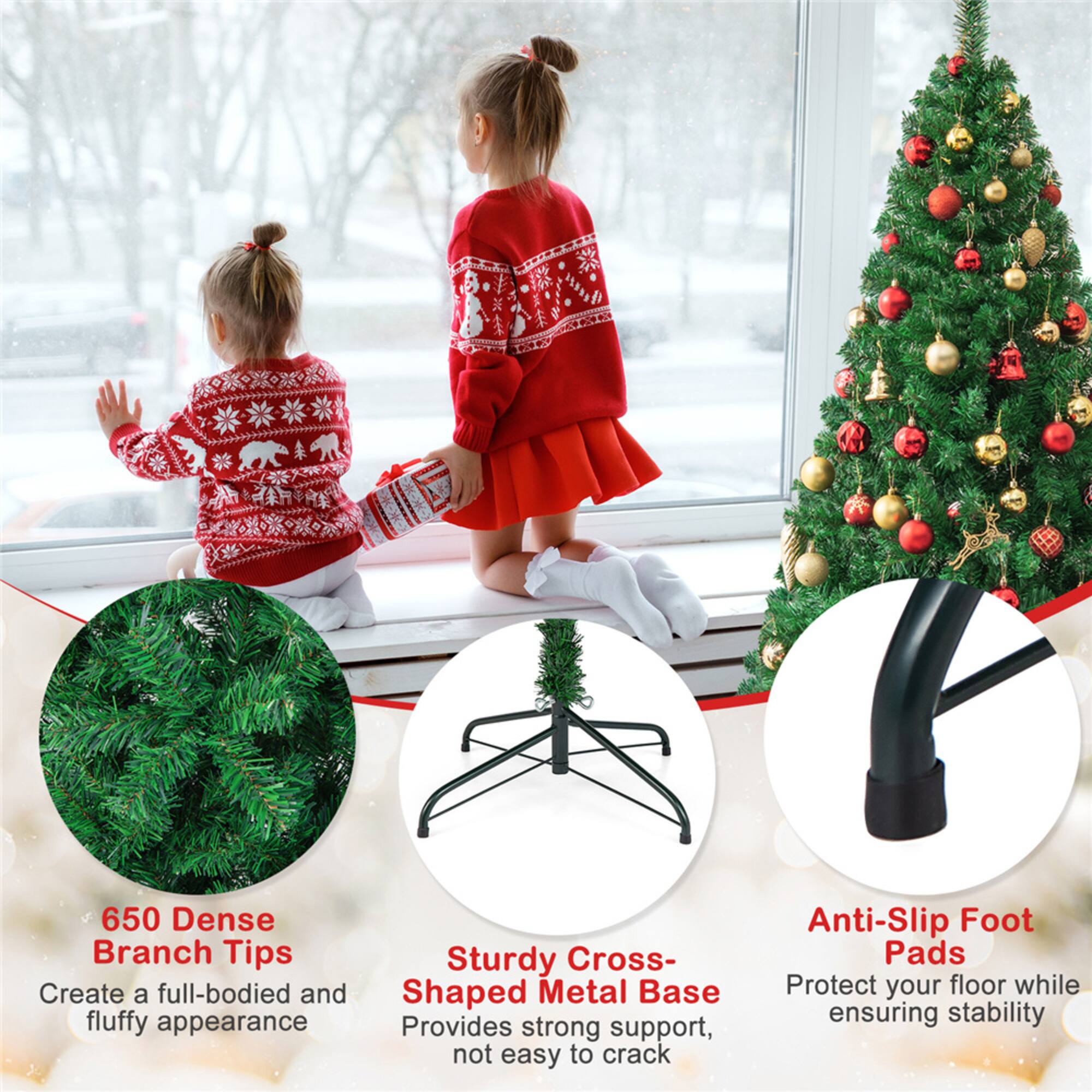 Costway 6ft. Unlit Green Artificial Christmas Tree